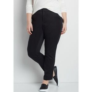 Maurices Women's Mid-Rise Flat Front Smart Long Ankle Pants Black Size 17/18 NWT